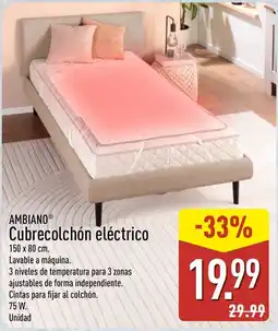 ALDI Ambiano cubrecolchón eléctrico oferta