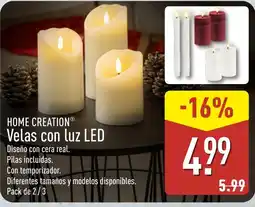 ALDI Home Creation velas con luz led oferta