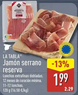 ALDI La tabla jamón serrano reserva oferta