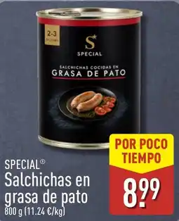 ALDI Special salchichas en grasa de pato oferta