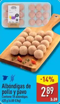ALDI Albóndigas de pollo y pavo oferta