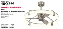 Costco Artika ventilador de techo led sunnyvale oferta