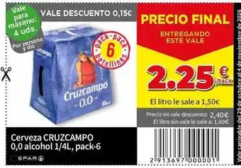 Cruzcampo - cerveza 0,0 alcohol 1/4l, pack-6