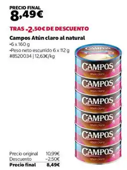 Costco Campos - atún claro al natural oferta