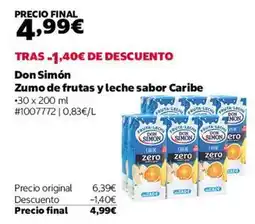 Costco Don simón - zumo de frutas y leche sabor caribe oferta