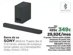 El Corte Inglés Sony - barra de so oferta