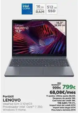El Corte Inglés Lenovo - portátil oferta