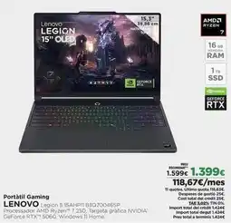 El Corte Inglés Lenovo - portatil gaming oferta