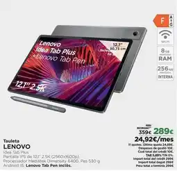 El Corte Inglés Lenovo - tableta idea tab plus 12 2.5k oferta