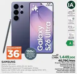 El Corte Inglés Samsung - galaxy s26 ultra oferta