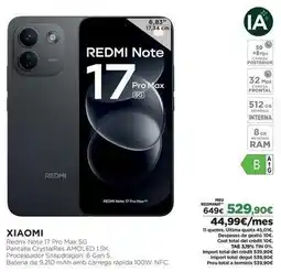 El Corte Inglés Xiaomi - redmi note 17 pro max 5g oferta