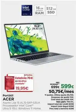 El Corte Inglés Acer - portátil oferta