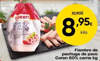 Coren - fiambre de pechuga de pavo 60% carne