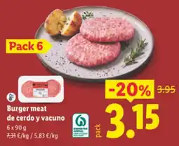 Lidl Burger meat de cerdo y vacuno oferta