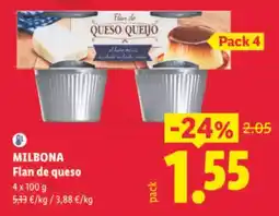 Lidl Milbona flan de queso oferta