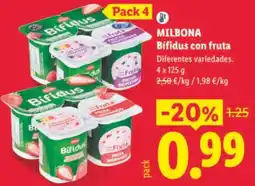 Lidl Milbona Bifidus con fruta oferta