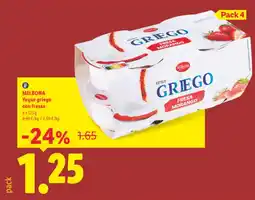 Lidl Milbona yogur griego con fresas oferta
