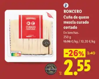Ronce ro cuña de queso mezcla curado cortado