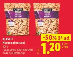Lidl Alesto Nueces al natural oferta