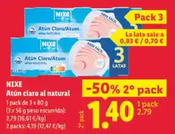Lidl Nixe atún claro al natural oferta