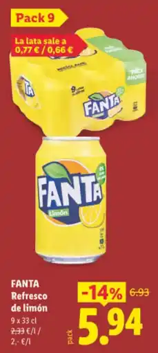 Lidl Fanta refresco de limón oferta