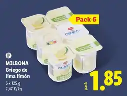 Lidl Milbona griego de lima limón oferta