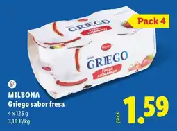 Lidl Milbona griego sabor fresa oferta