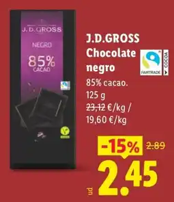 Lidl J.D.GROSS chocolate negro oferta