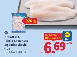 Lidl Ocean Sea filetes de merluza argentina sin piel oferta