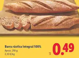 Lidl Barra rústica integral 100% oferta