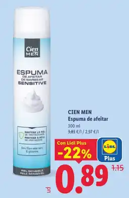 Lidl Cien Men espuma de afeitar sensitive oferta