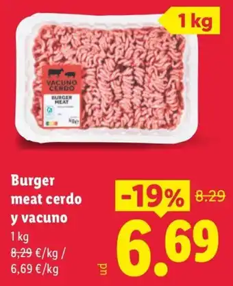 Burger meat cerdo y vacuno