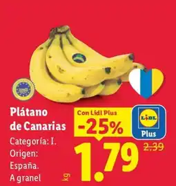 Lidl Plátano de Canarias oferta