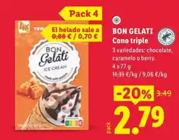 Lidl Bon Gelati Cono triple oferta