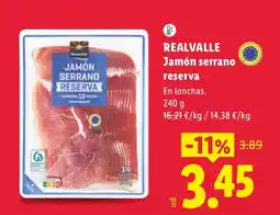 Lidl Realvalle jamón serrano reserva oferta