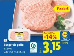 Lidl Lidl burger de pollo oferta
