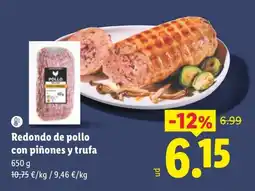 Lidl Pollo redondo de pollo con piñones y trufa oferta