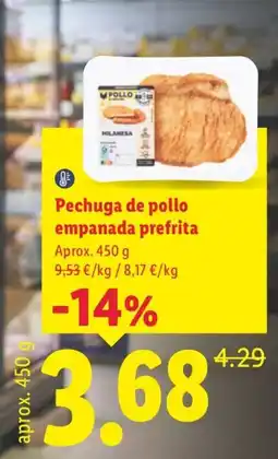 Lidl Pollo pechuga de pollo empanada prefrita oferta
