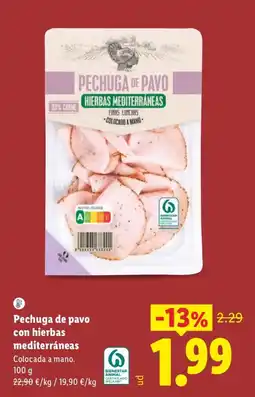 Lidl Pechuga de pavo con hierbas mediterráneas oferta