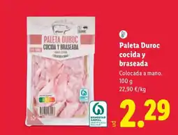 Lidl Paleta Duroc cocida y braseada oferta