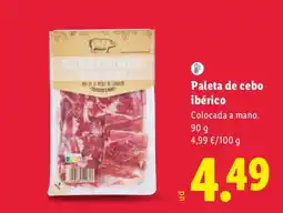 Lidl Paleta de cebo ibérico oferta