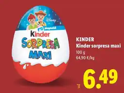 Lidl kinder kinder sorpresa maxi oferta
