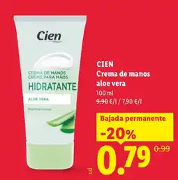 Lidl Cien crema de manos aloe vera oferta