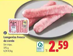 Lidl Cerdo longaniza fresca oferta