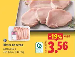 Lidl Bistec de cerdo oferta