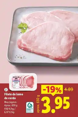 Lidl Cerdo filete de lomo oferta