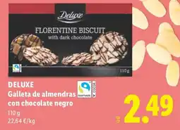 Lidl Deluxe galleta de almendras con chocolate negro oferta