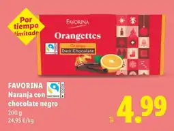 Lidl favorina naranja con chocolate negro oferta
