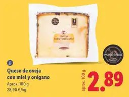 Lidl Queso de oveja con miel y orégano oferta