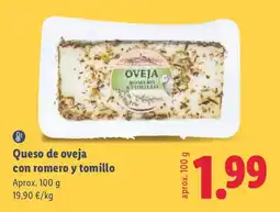Lidl Oveja queso con romero y tomillo oferta